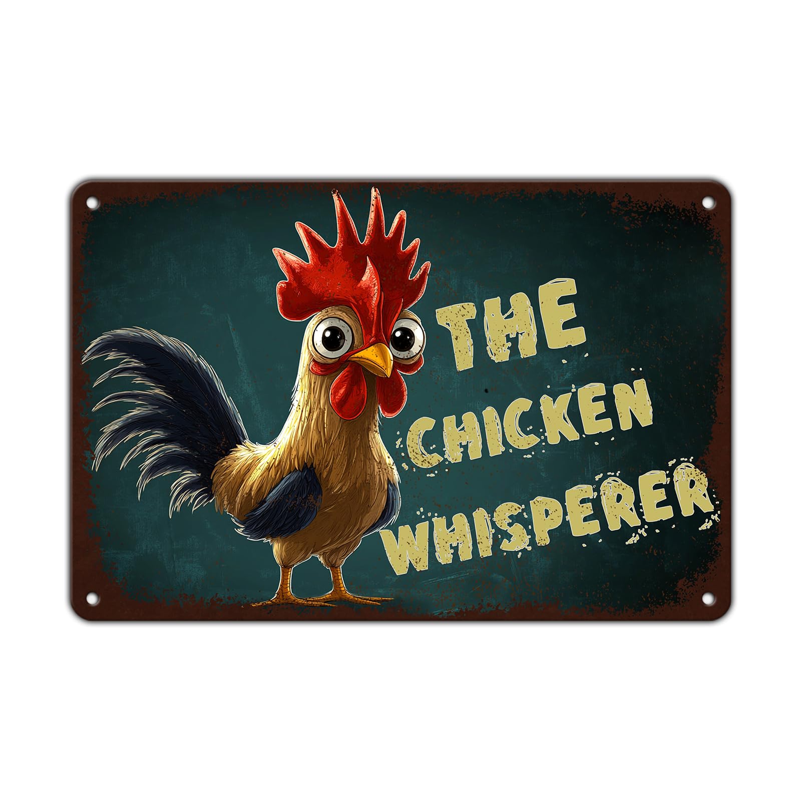Vintage Fresh Eggs & Chicken Metal Sign Rustic Farm Eggs For Sale Tin Poster Home Kitchen Farmhouse Chicken Wall Decor 12x8 Inch