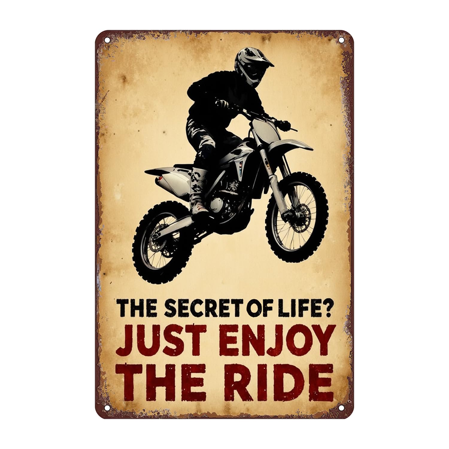 Motorcycle Parking Only Tin Sign Wall Decor - 12x8 Inch Tin Metal Retro Style Wall Art for Garage, Workshop, Bar, Biker Gift for Motorcycle Enthusiasts
