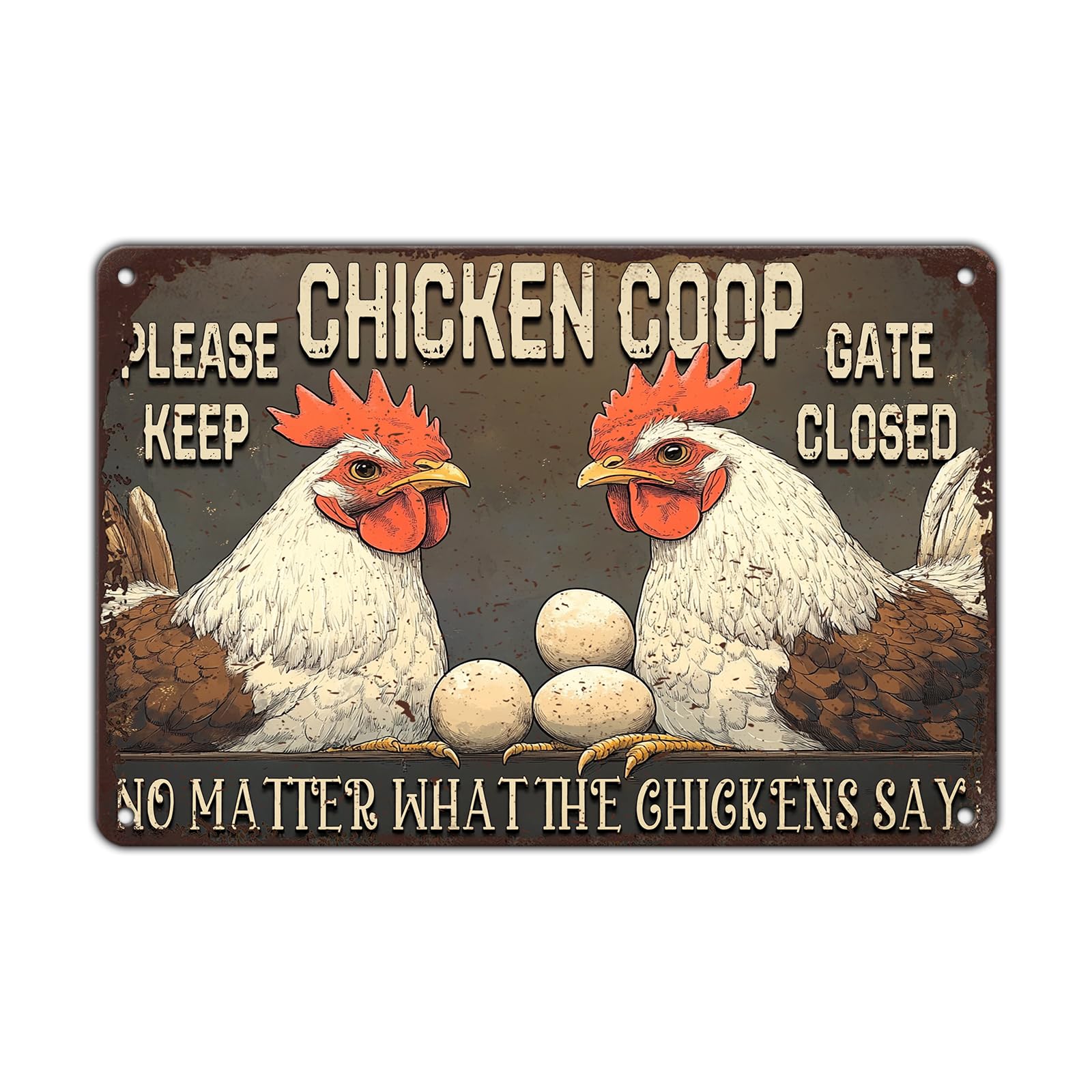 Funny Chicken Signs Welcome To My Kitchen Humorous Cartoon Rooster Cooking Aluminium Sign Metal Chicken Signs Decor Home Ktichen Farm Are Wall 12x8 Inch Vintage Chicken Signs Metal Tin Poster