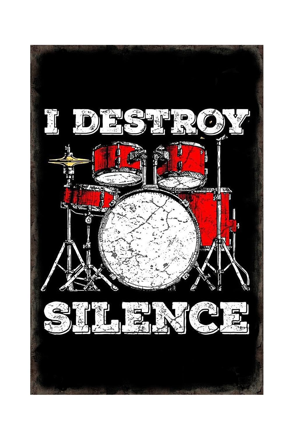 Music Tin Signs, Rock Bands Skull Metal Sign, Feel Alive, Guitar Poster Studio Wall Decor Plants Plaque for Home, Office, Bars, Restaurants, Cafes, Pubs 8 X 12 Inches