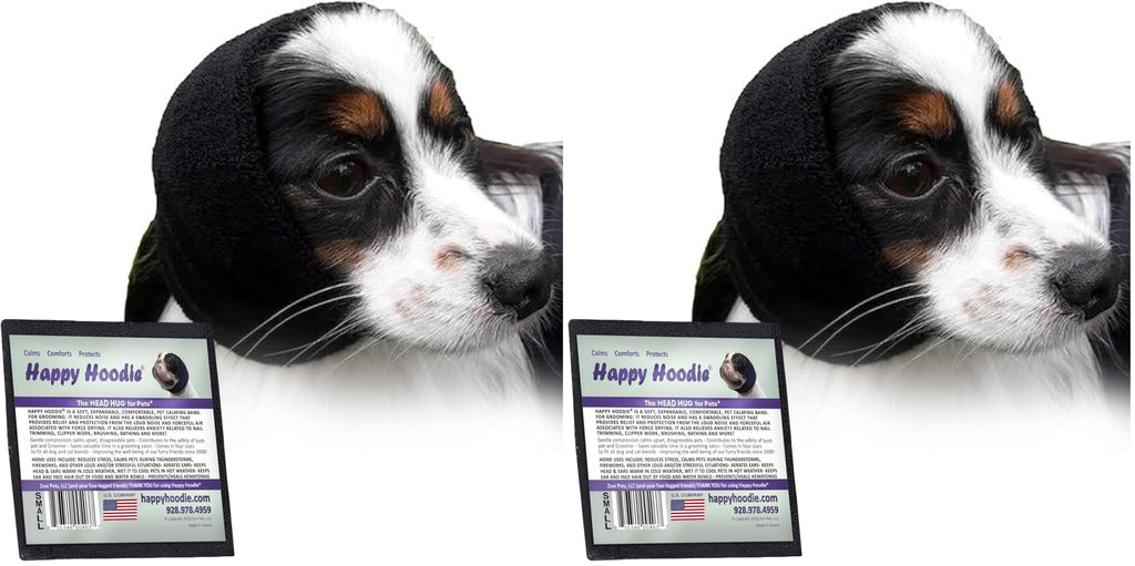 Happy Hoodie The Original Dog & Cat Calming Band - American Brand - Anxiety Relief/Noise Protection-Grooming-Thunder-Fireworks (Large, Blue) - Since 2008