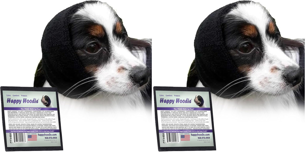 Happy Hoodie The Original Dog & Cat Calming Band - American Brand - Anxiety Relief/Noise Protection-Grooming-Thunder-Fireworks (Large, Blue) - Since 2008