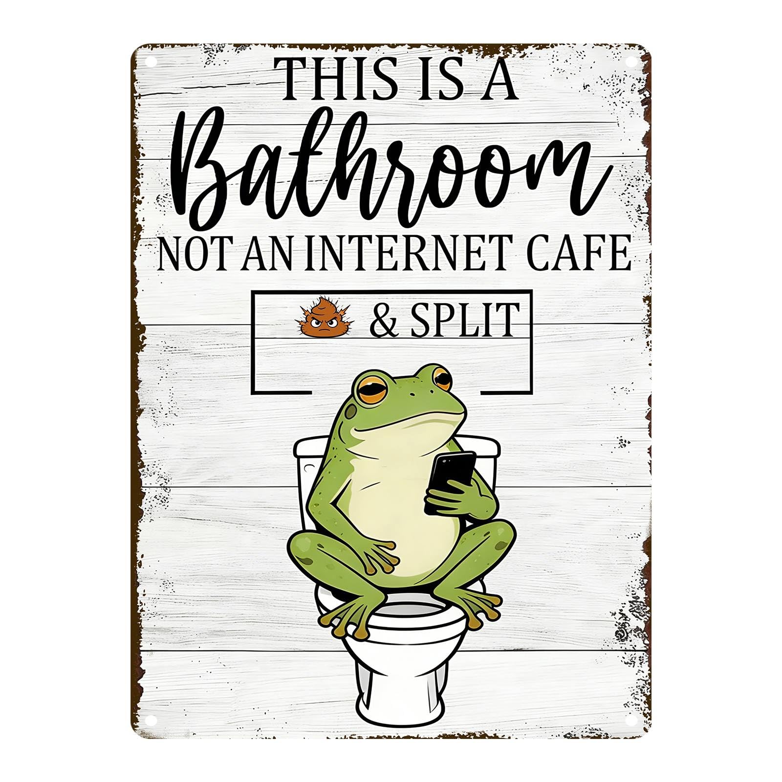 Funny Chicken Metal Tin Sign Bathroom Decor This Is A Bathroom Not An Internet Cafe Signs Retro Posters for Home Restroom Toilet Washroom 8x12inch