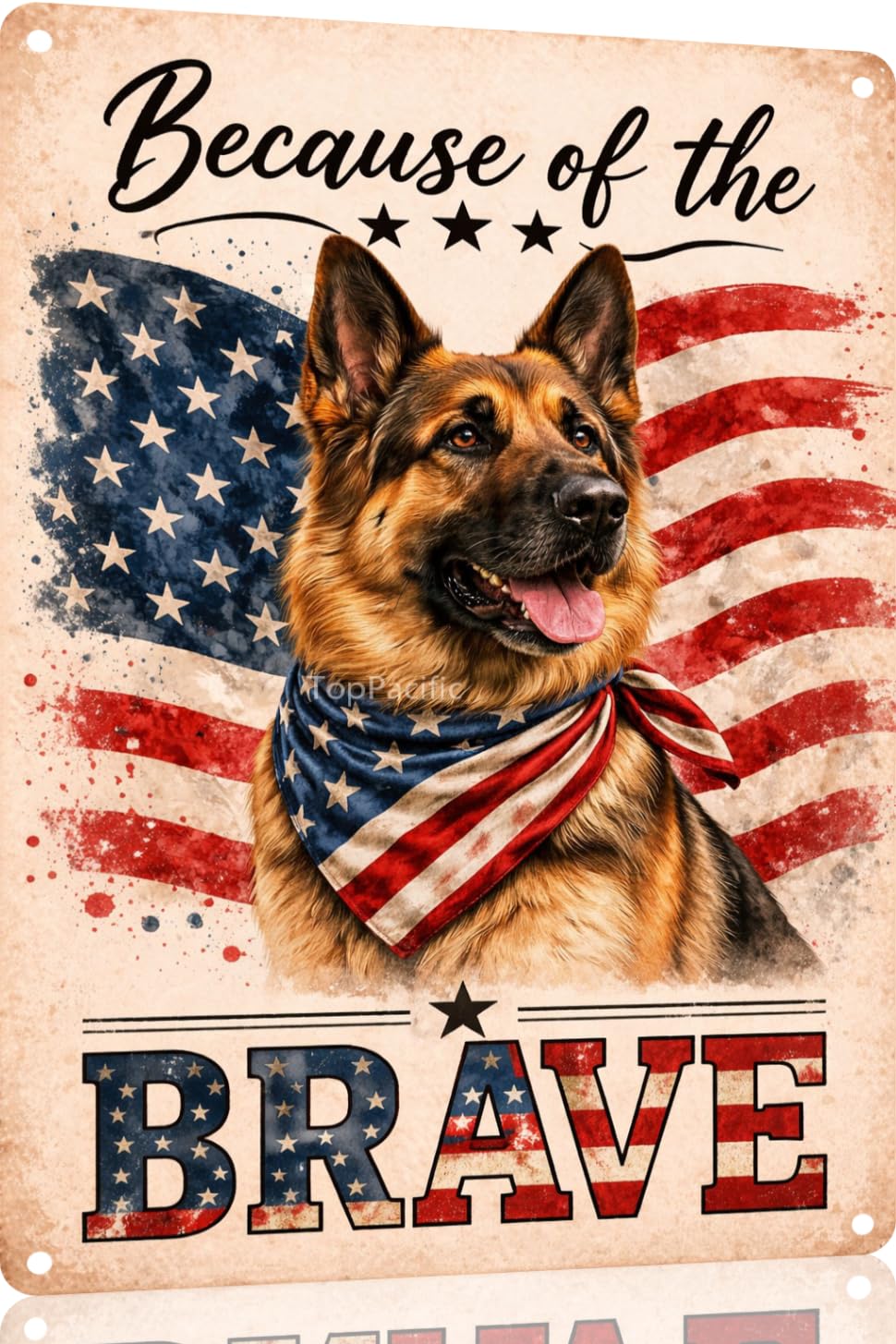 Patriotic Brittany-Spaniel Funny Tin Sign 12x8 Inch Vintage Metal Wall 4th of July Independence Day Art Retro Humor for Bathroom Kitchen Bedroom Room Home Gift Decoration(58978)