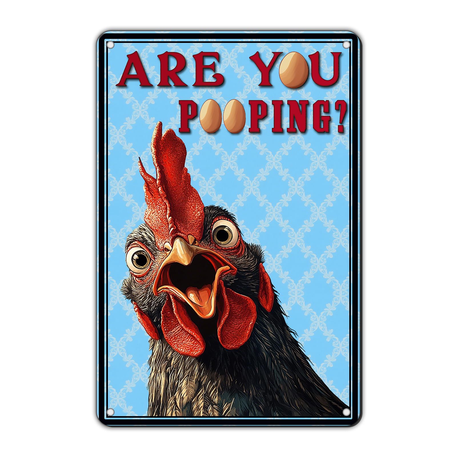 Vintage Fresh Eggs & Chicken Metal Sign Rustic Farm Eggs For Sale Tin Poster Home Kitchen Farmhouse Chicken Wall Decor 12x8 Inch