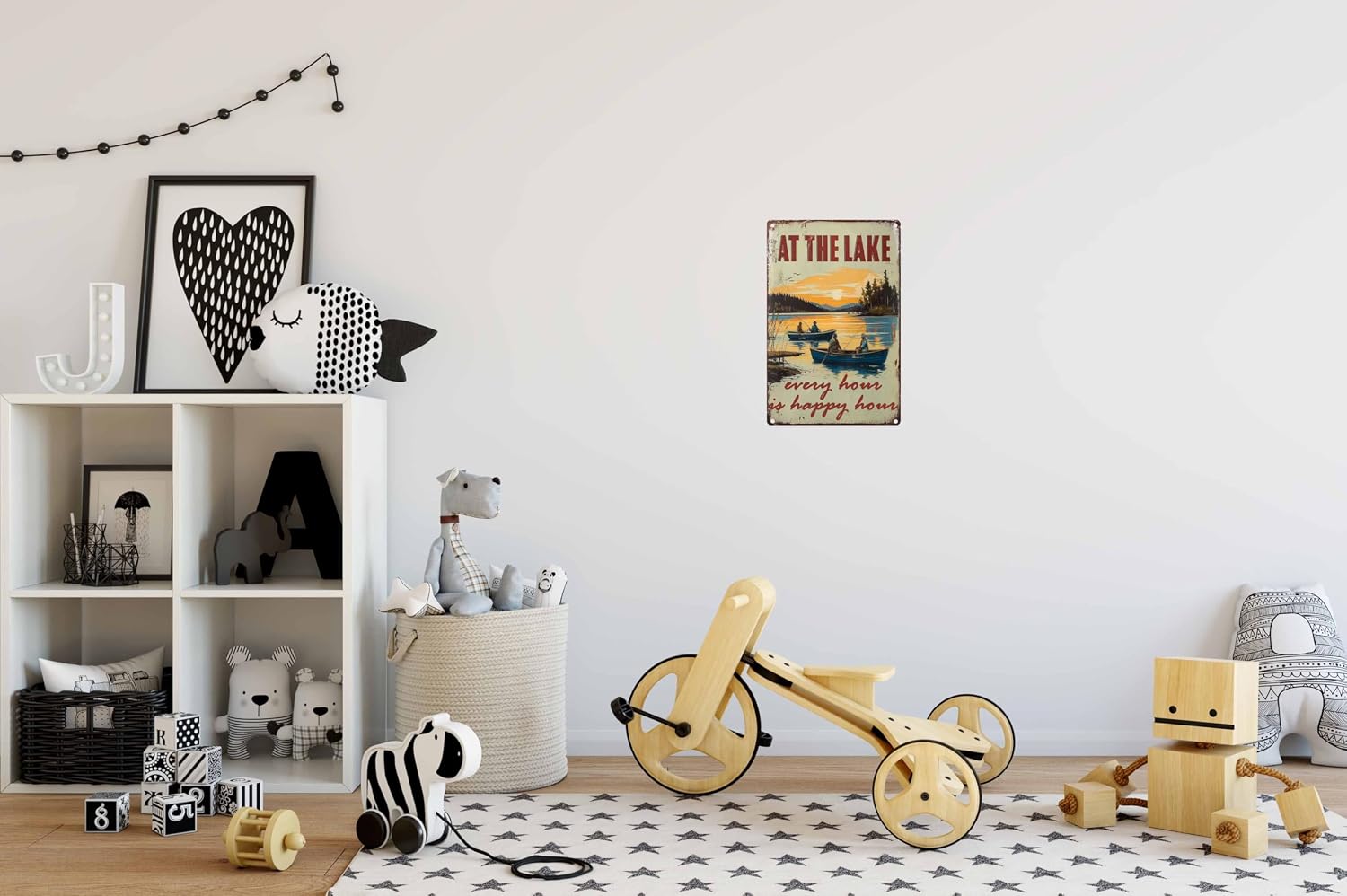 Vintage Tin Sign Retro Metal At The Lake Signs For Home Decor Stylish Wall Art Plaques Gift For Home Bathroom Kitchen And Gothic Wall Decor In Every Room 12x8 In