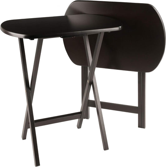 Winsome Corbett Set of 2 Oversized Foldable Snack Tables, Easy to Store Portable Fold Up Table Set for Kitchen, Living Room TV Dining, Crafts, Puzzles, Work From Home