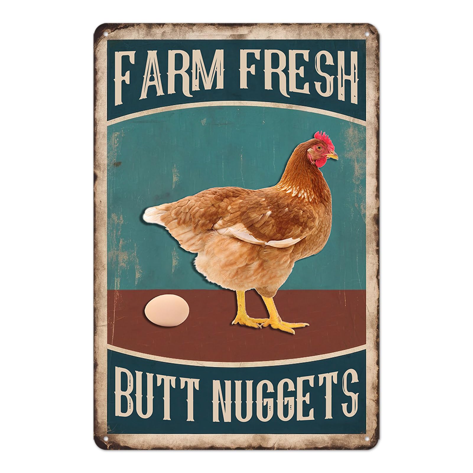 Chicken Coop Metal Signs for Outdoor, Funny Farm Tin Sign Vintage Decor Personalized Chicken Accessories Garden Yard Art Gifts for Chicken Lovers 8x12 Inch