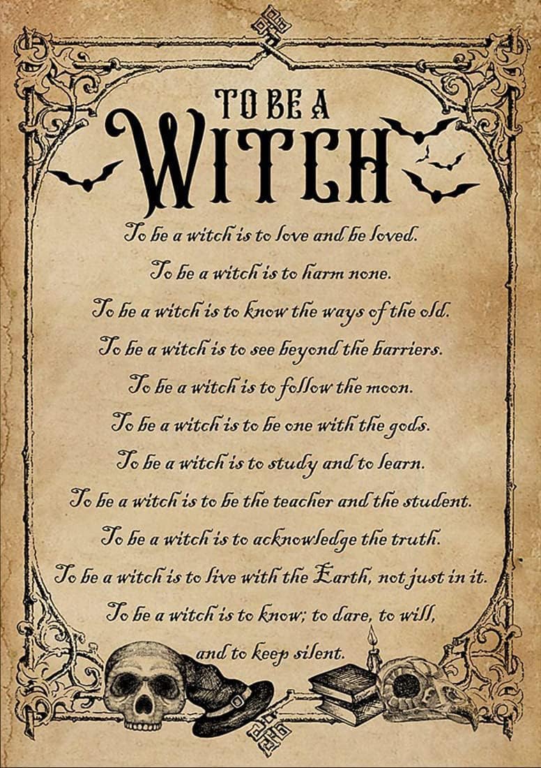 Noete To Be A Witch List Wicked Witch Halloween Art Witch With Brooms Witch And Moon Art Metal Tin Sign Poster Wall Plaque, Brown, 8 x 12 Inch