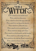 Noete To Be A Witch List Wicked Witch Halloween Art Witch With Brooms Witch And Moon Art Metal Tin Sign Poster Wall Plaque, Brown, 8 x 12 Inch