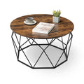 VASAGLE MAEZO Collection - Round Coffee Table, 31.5-Inch Center Table, Tapered Legs, Curved Transitions, Easy to Assemble, for Living Room, Honey Brown ULCT251KB01S