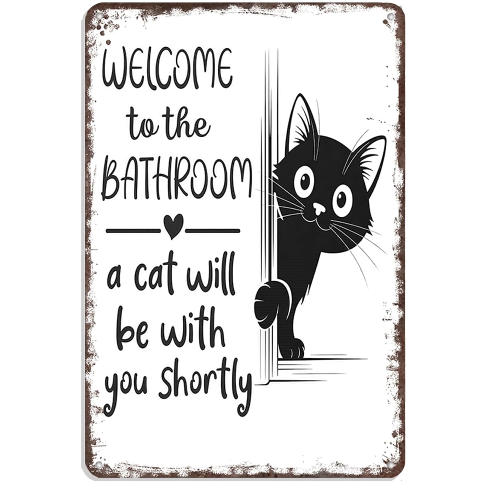 Funny Vintage Bathroom Wall Decor Metal Tin Sign, Cat Mom Gifts for Women, Retro Aluminum Wall Art for Cats Lover, "Can I Interest You In A Butt Napkin", Toilet Decoration Metal Sign 8x12in