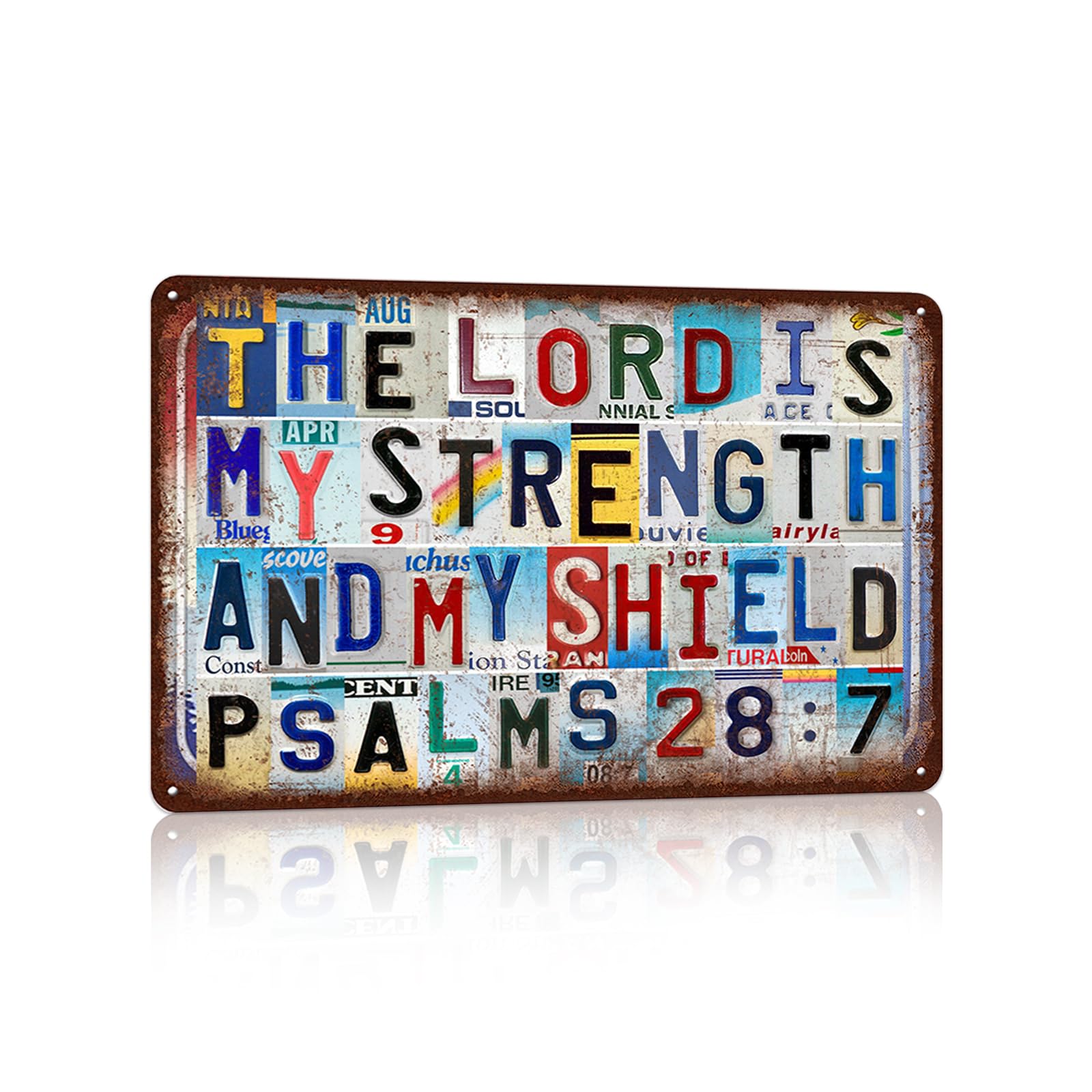 Vintage God Is Within You Wall Decor Biblical Quotation Metal Tin Signs for Bedroom Office Prayer Room,12x8 inch