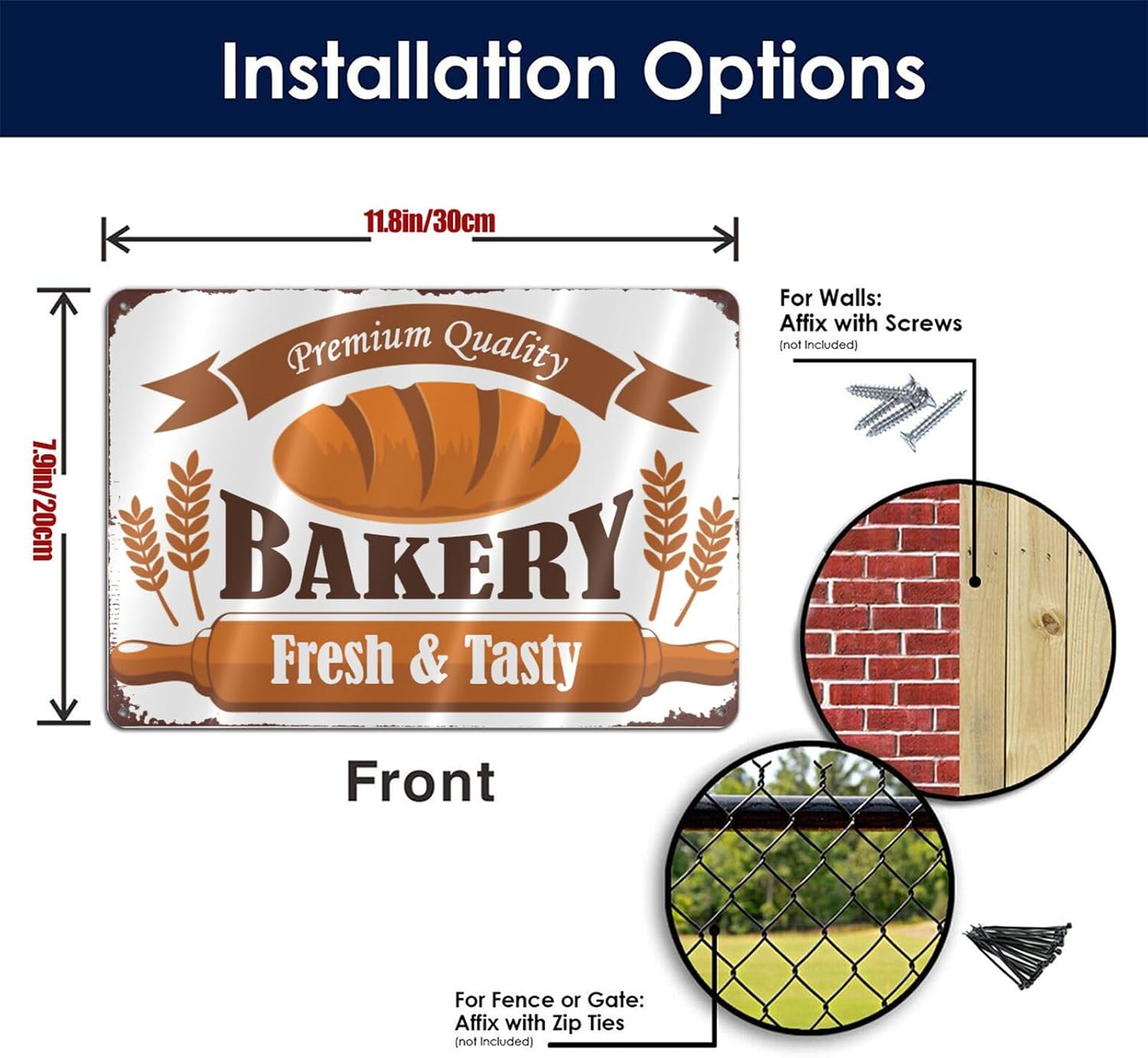 Man Cave Decor Premium Quality Bakery Vintage Metal Bakery Tin Signs Iron Painting Wall Bread Shop Dessert Shop 8x12 Inch