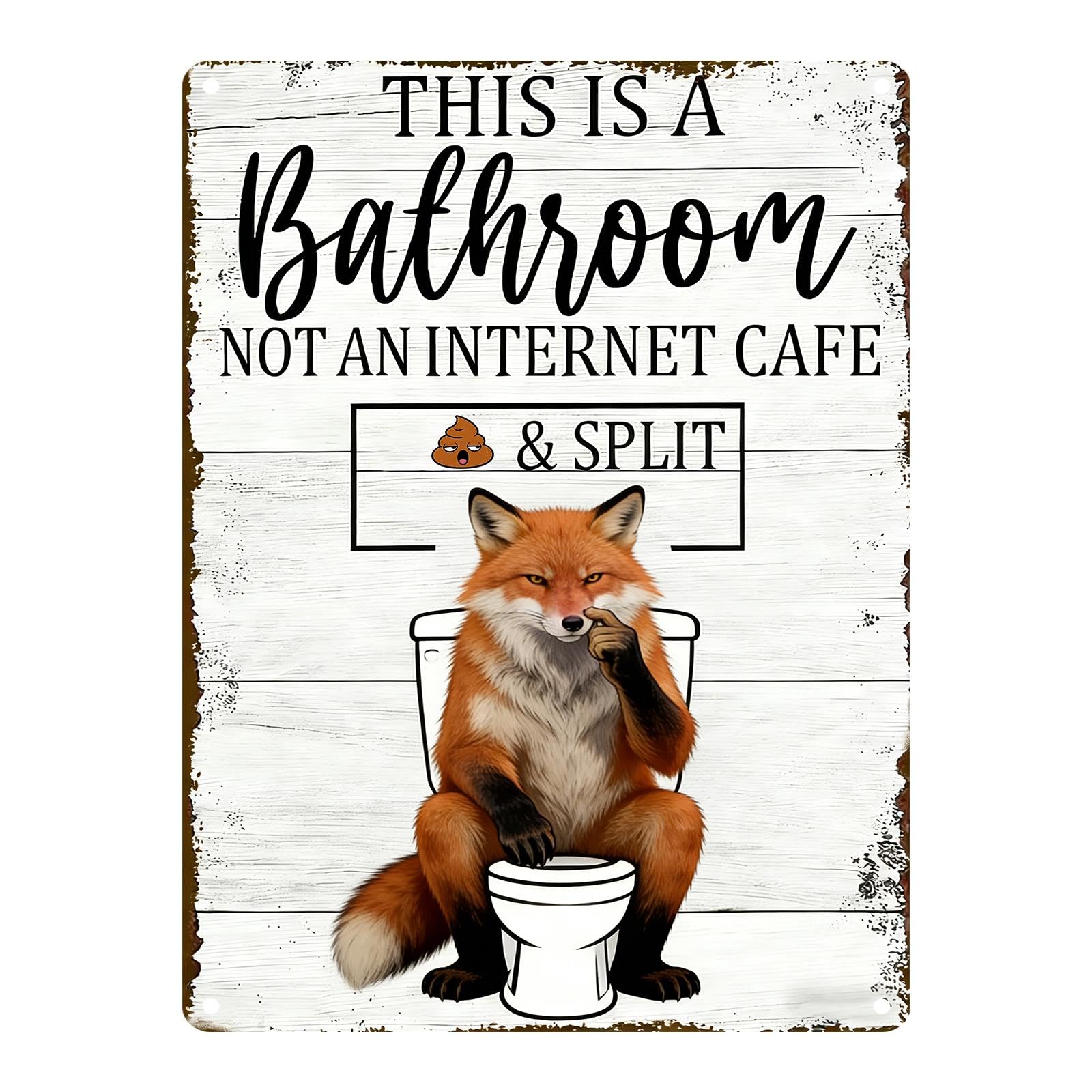 Funny Chicken Metal Tin Sign Bathroom Decor This Is A Bathroom Not An Internet Cafe Signs Retro Posters for Home Restroom Toilet Washroom 8x12inch