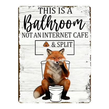 Funny Chicken Metal Tin Sign Bathroom Decor This Is A Bathroom Not An Internet Cafe Signs Retro Posters for Home Restroom Toilet Washroom 8x12inch