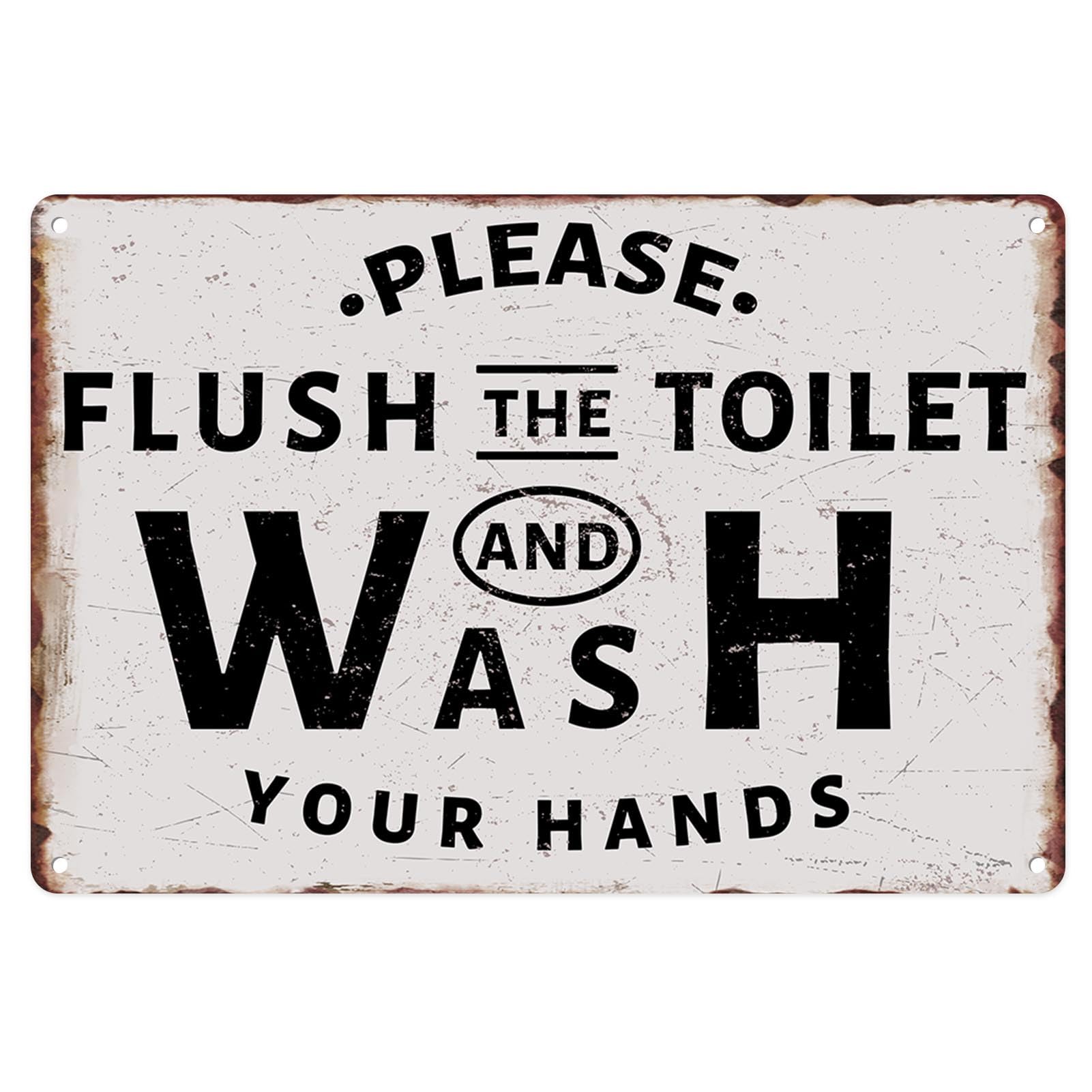 Wash Your Paws Bathroom Metal Sign Cute Rabbit Bath Soap Tin Sign For Office Toilet Bathroom Restroom Door Bar Hotel Club Plaque Guest Wall Decor Vintage Style Art Painting 12 X 8 Inch