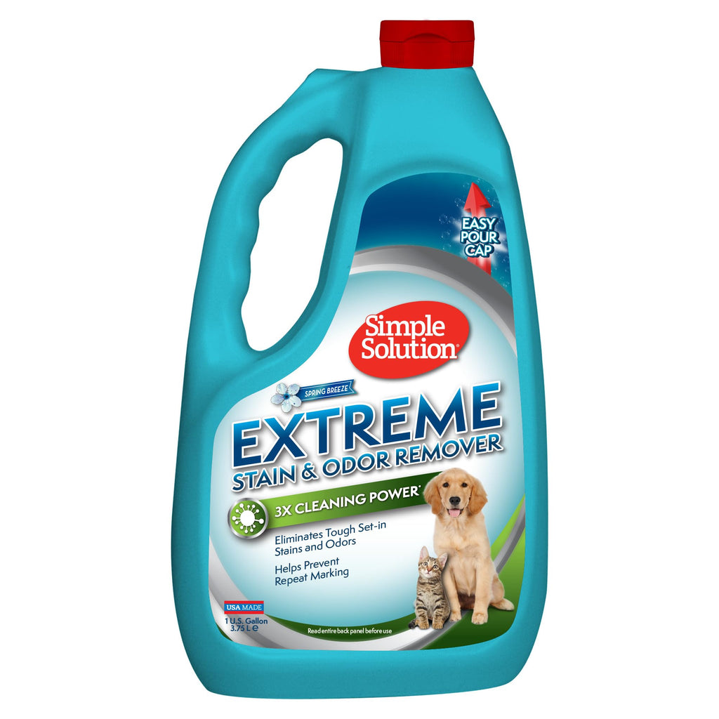 Simple Solution Extreme Pet Stain and Odor Eliminator Spray, Pee Stain Remover, Enzyme Cleaner, 3X Pro-Bacteria Cleaning Power, Dog Odor Remover, 32 oz