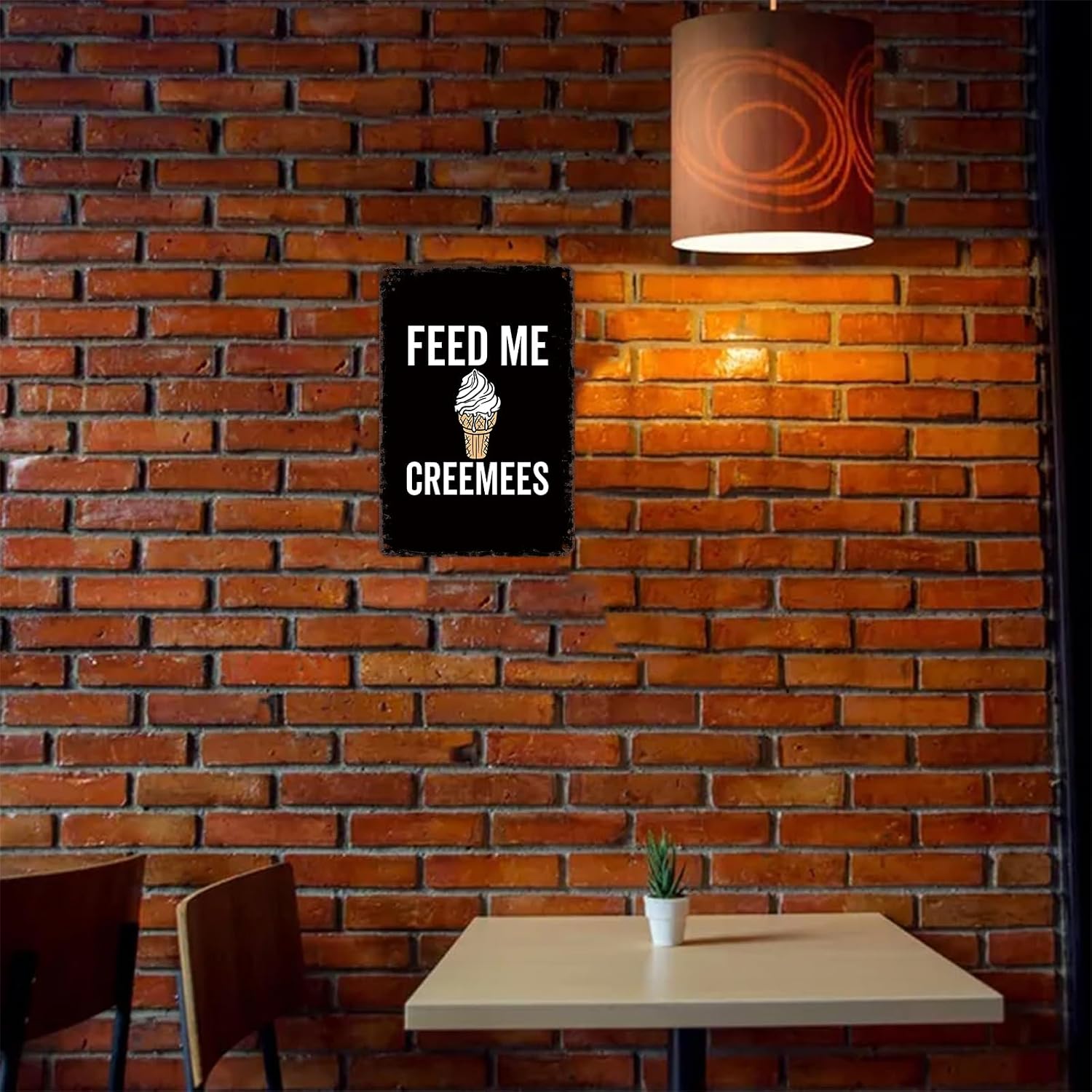 Vintage Metal Sign Feed Me Creemees Poster Retro Tin Signs Funny Aluminum Sign For Man Cave, Garage, Living Roome, Cafe And Pub Decoration 8 X 12 Inch