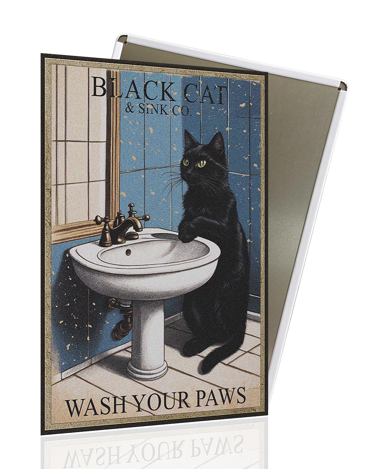 Vintage Black Cat Metal Sign, That's What I Do I Bake And I Know Things Funny Cat Sign Wall Decor for Bedroom Bathroom Retro Metal Tin Sign, Metal Cat Sign Home Decor For Cat Lovers 8x12â€³
