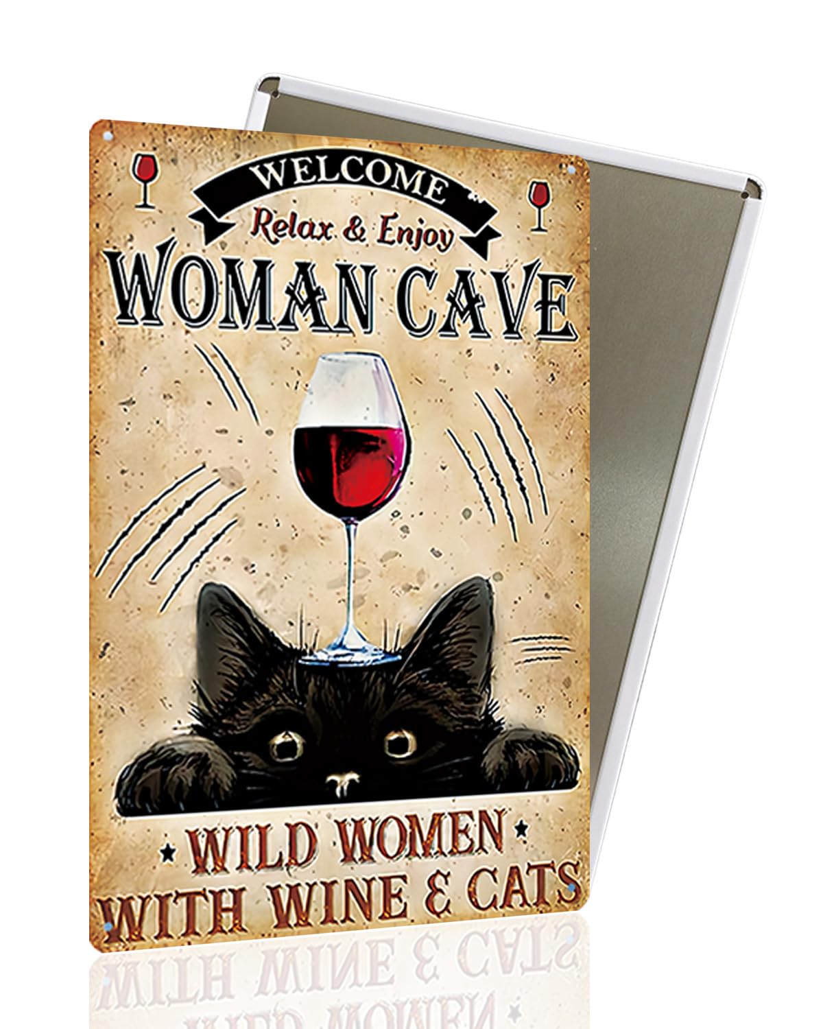 Vintage Black Cat Metal Sign, That's What I Do I Bake And I Know Things Funny Cat Sign Wall Decor for Bedroom Bathroom Retro Metal Tin Sign, Metal Cat Sign Home Decor For Cat Lovers 8x12â€³