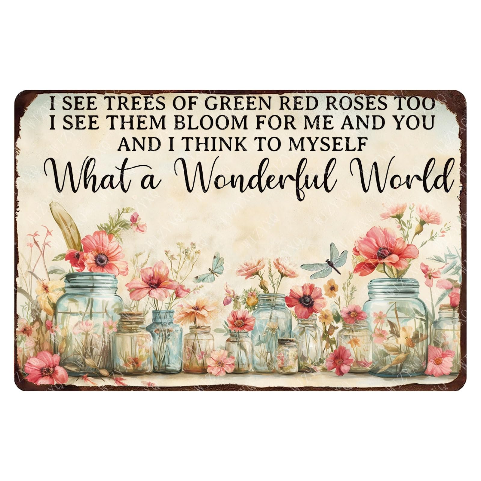 Metal Signs Enjoy The Little Things Vintage Signs Retro Aluminum Metal Tin Sign for Home Office Kitchen Bar Cafe Garden Wall Decor 12x8 Inch