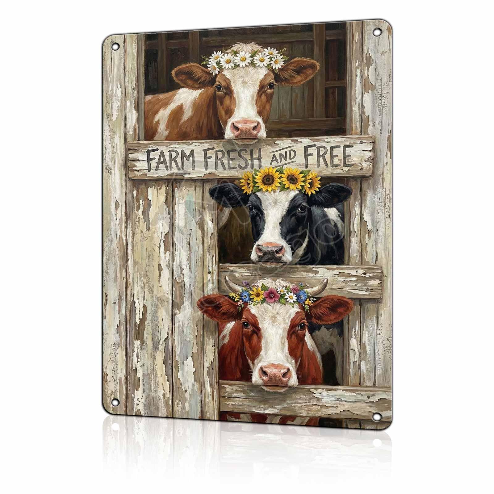 Rise and Shine Chicken Metal Tin Sign - Rustic Farmhouse Kitchen Wall Decor - Cute Rooster & Hen Art Poster for Coffee Bar or Breakfast Nook 8x12 inch