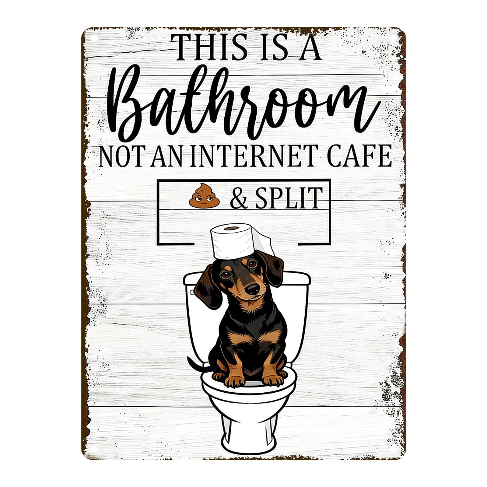 Funny Chicken Metal Tin Sign Bathroom Decor This Is A Bathroom Not An Internet Cafe Signs Retro Posters for Home Restroom Toilet Washroom 8x12inch