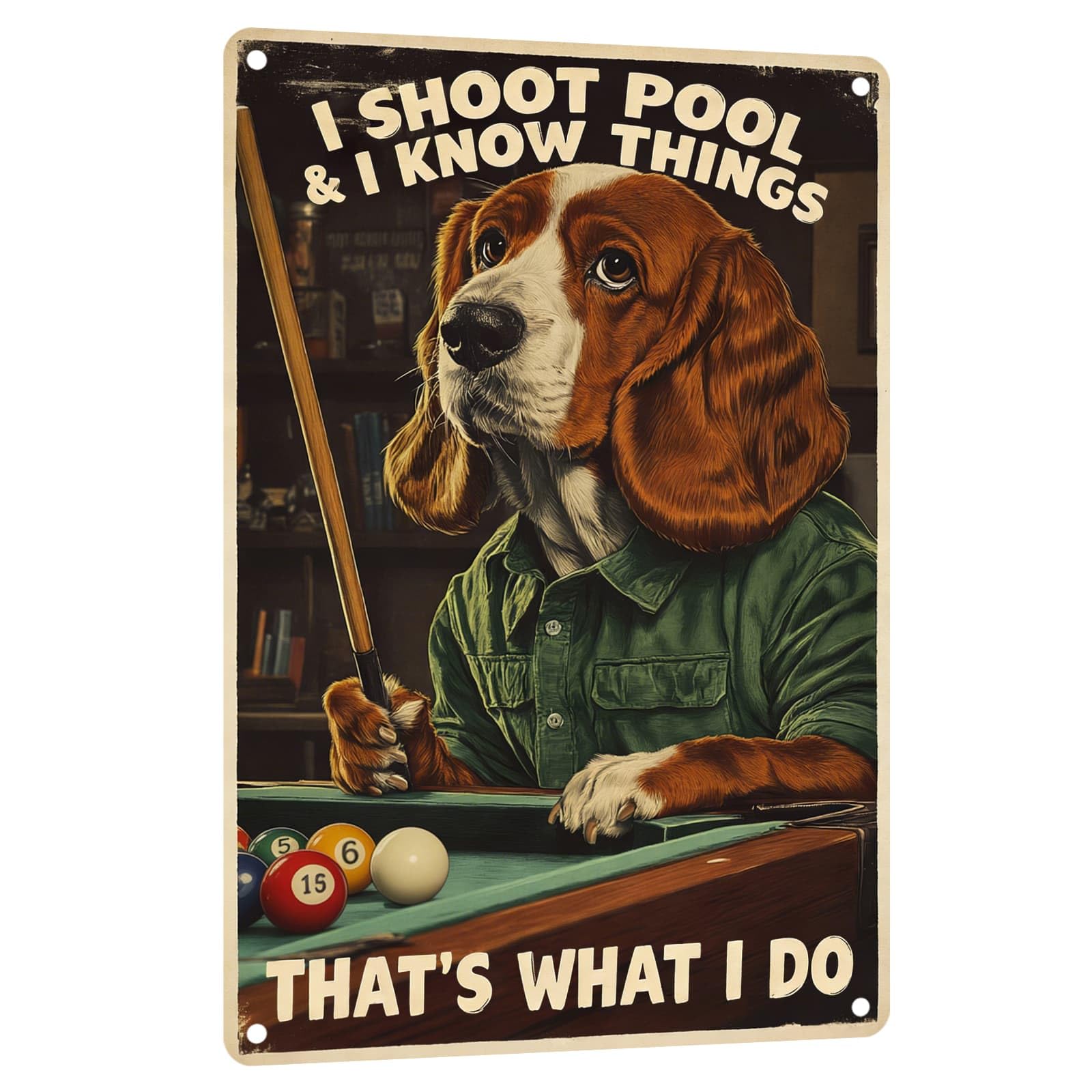 Billiards Metal Sign Less Talk More Chalk Billiards Vintage Art Wall Decor Funny Pool Decor for Man Cave Game Room Bar Garage Billiard Room 8x12 Inch