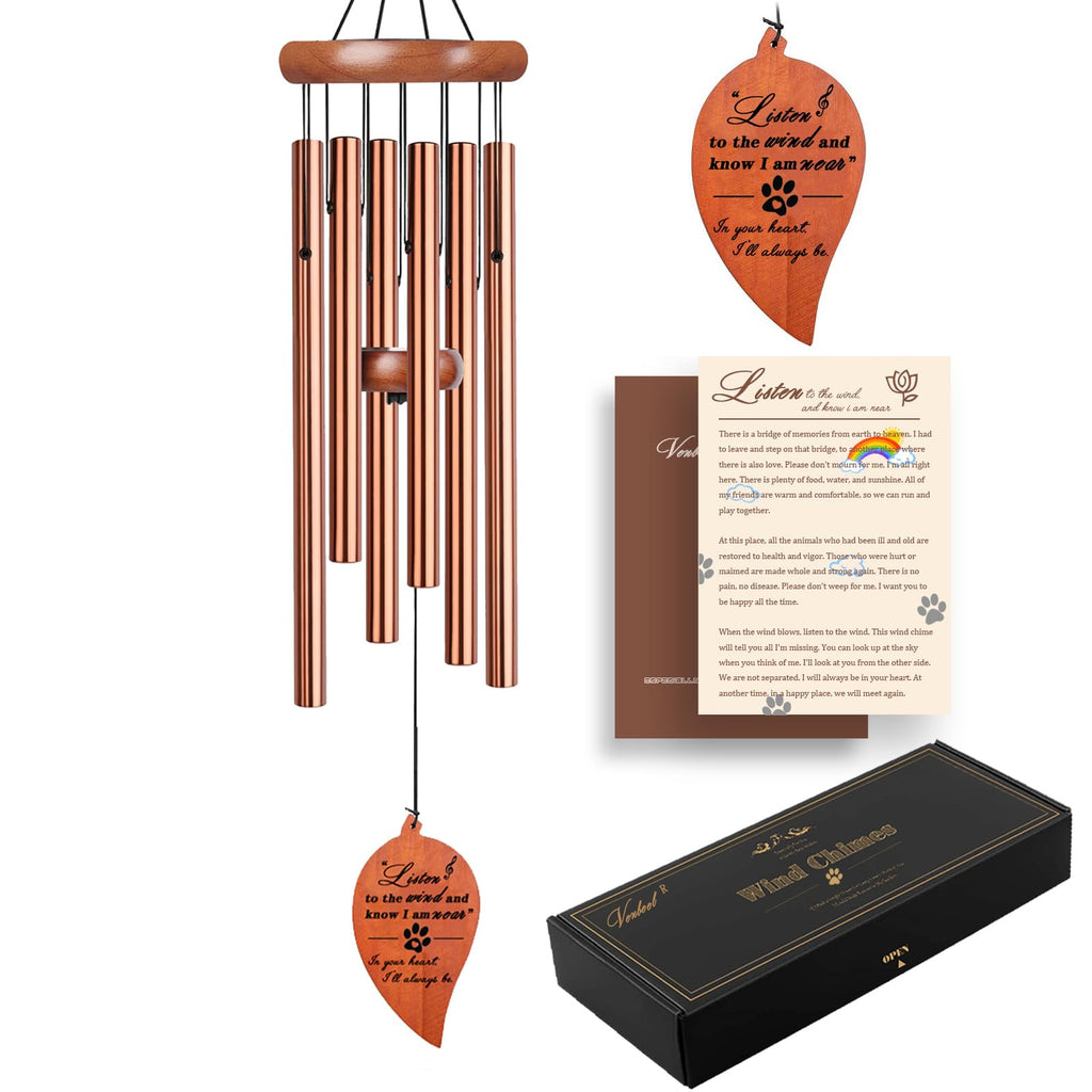 Dog Memorial Gifts, 28" Pet Memorial Wind Chimes, Loss of Dog Sympathy Gift, Pet Loss Passing Away Remembrance Bereavement Gift
