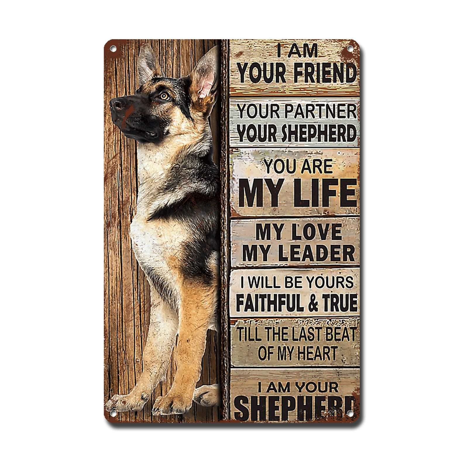 Lygond Metal Sign Tin Sign Vintage Wall Art I Am Your Friend Gift for Boxer Lovers Dog Lovers Vintage Wall Art Prints Restroom Tin Sign for Pub 8×12 Inches