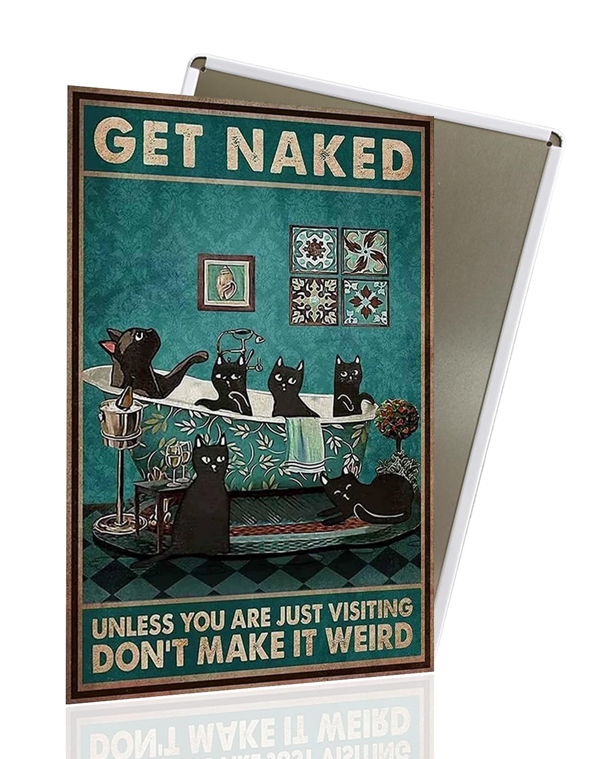 Vintage Black Cat Metal Sign, That's What I Do I Bake And I Know Things Funny Cat Sign Wall Decor for Bedroom Bathroom Retro Metal Tin Sign, Metal Cat Sign Home Decor For Cat Lovers 8x12â€³
