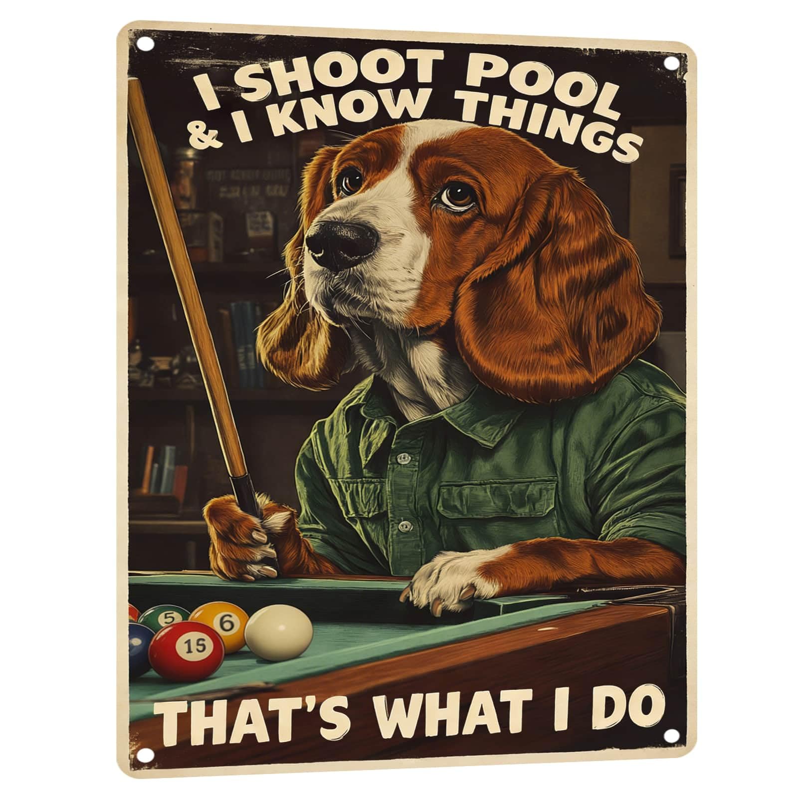 Billiards Metal Sign Less Talk More Chalk Billiards Vintage Art Wall Decor Funny Pool Decor for Man Cave Game Room Bar Garage Billiard Room 8x12 Inch