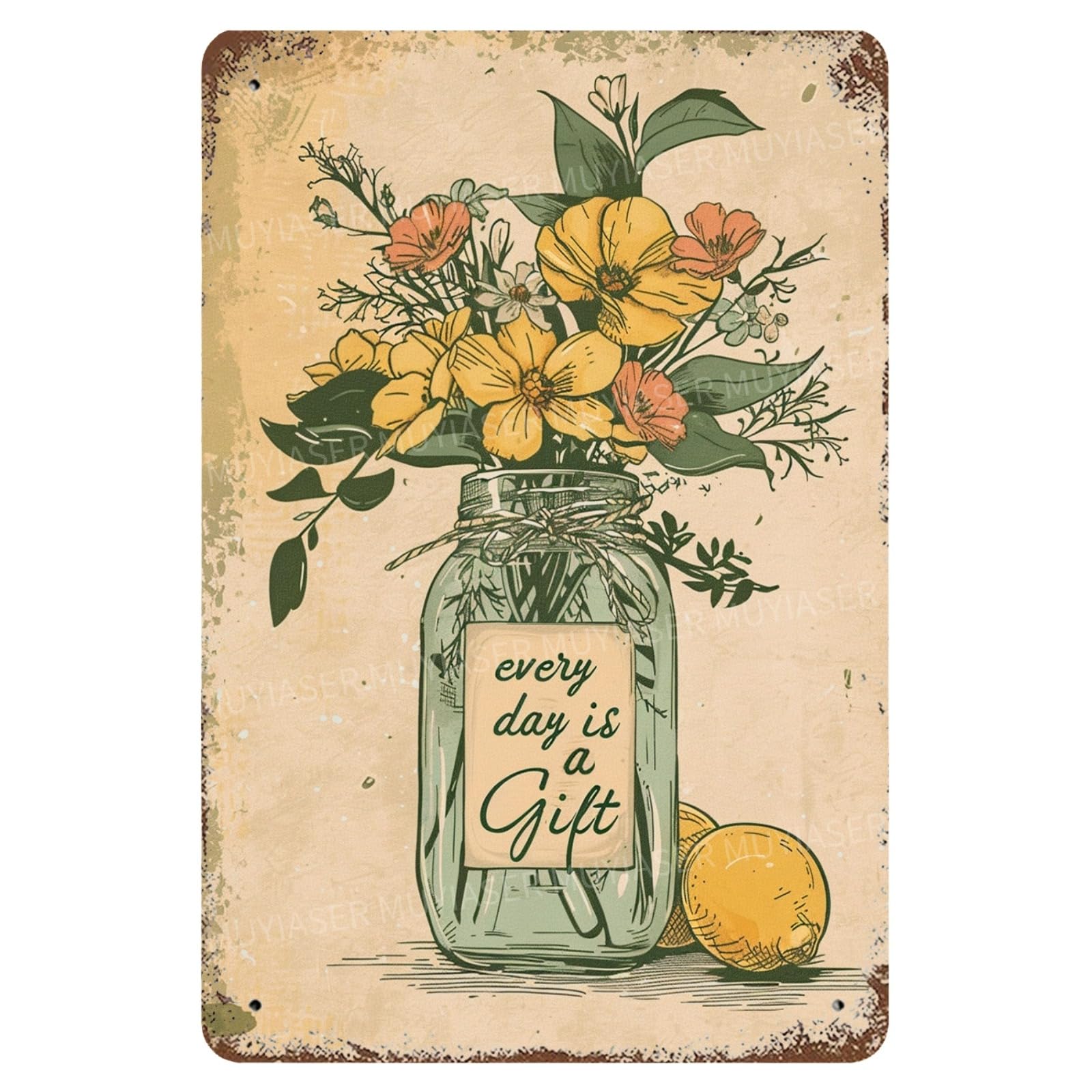 Metal Sign Easily Distracted By Cats & Garden Vintage Retro Aluminum Tin Sign for Garden, Kitchen, Office, Home, Bar, Cafe Decor 8x12 Inch