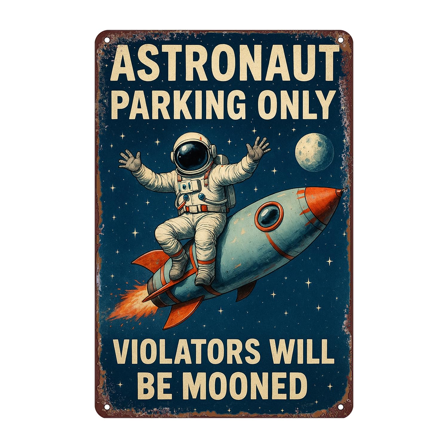 Motorcycle Parking Only Tin Sign Wall Decor - 12x8 Inch Tin Metal Retro Style Wall Art for Garage, Workshop, Bar, Biker Gift for Motorcycle Enthusiasts