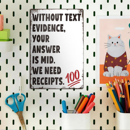 Funny English Teacher Gift Classroom Tin Sign English Writing Calss Wall Decor Language Grammar Metal Sign for Middle and High School ELA Classroom Study Room, 8x12 Inch