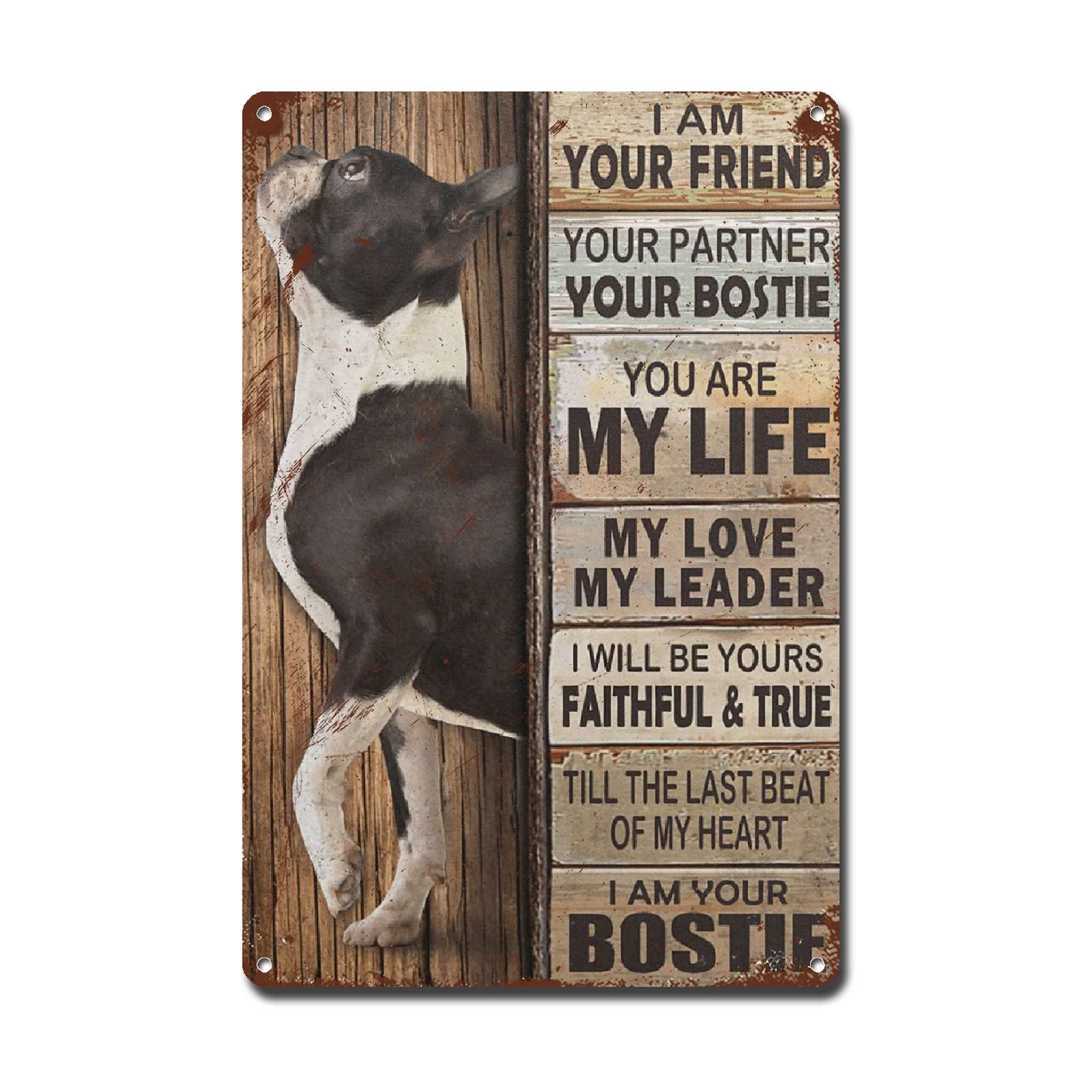 Lygond Metal Sign Tin Sign Vintage Wall Art I Am Your Friend Gift for Boxer Lovers Dog Lovers Vintage Wall Art Prints Restroom Tin Sign for Pub 8×12 Inches