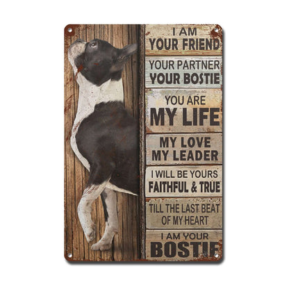 Lygond Metal Sign Tin Sign Vintage Wall Art I Am Your Friend Gift for Boxer Lovers Dog Lovers Vintage Wall Art Prints Restroom Tin Sign for Pub 8×12 Inches