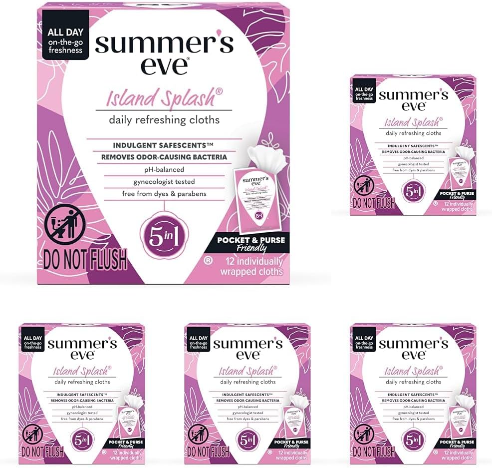 Summer's Eve Amber Nights Feminine Wipes, with Gentle pH-Balanced Formula Designed to Remove Odor, Individually Wrapped Wipes, 12 Count