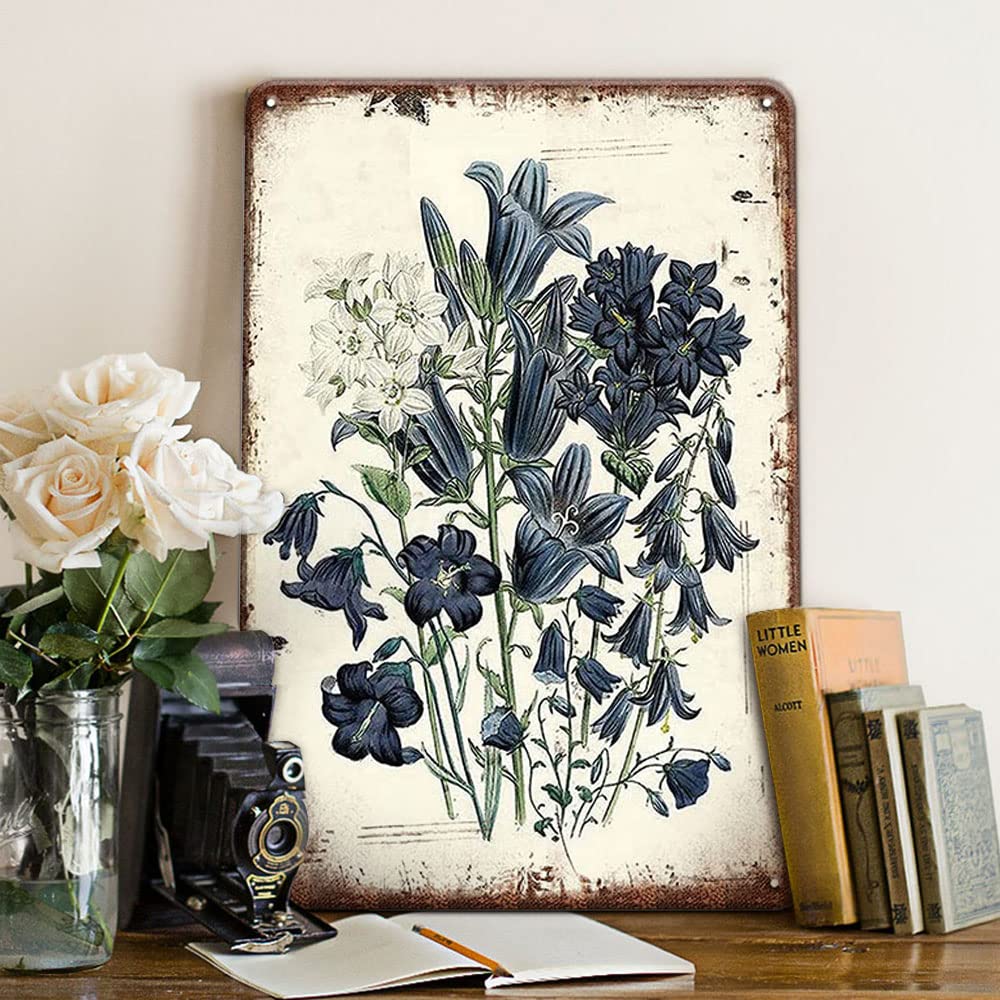 YOYI ART Lavender Decor Tin Sign - French Country Vintage Shabby Chic Signs for Room, Bathroom, Garden, Yard Wall Decor Art Accessories, Gifts for Women and Flower Lover, 8 x 12 inch