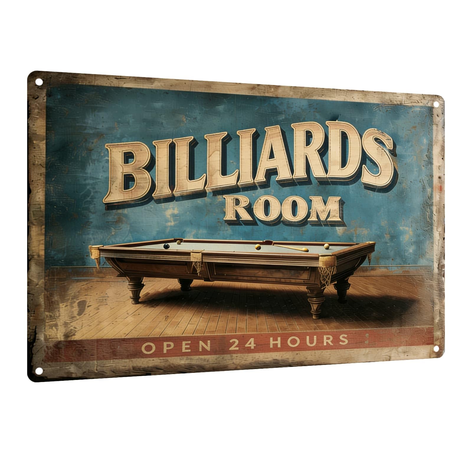 Billiards Metal Sign Less Talk More Chalk Billiards Vintage Art Wall Decor Funny Pool Decor for Man Cave Game Room Bar Garage Billiard Room 8x12 Inch