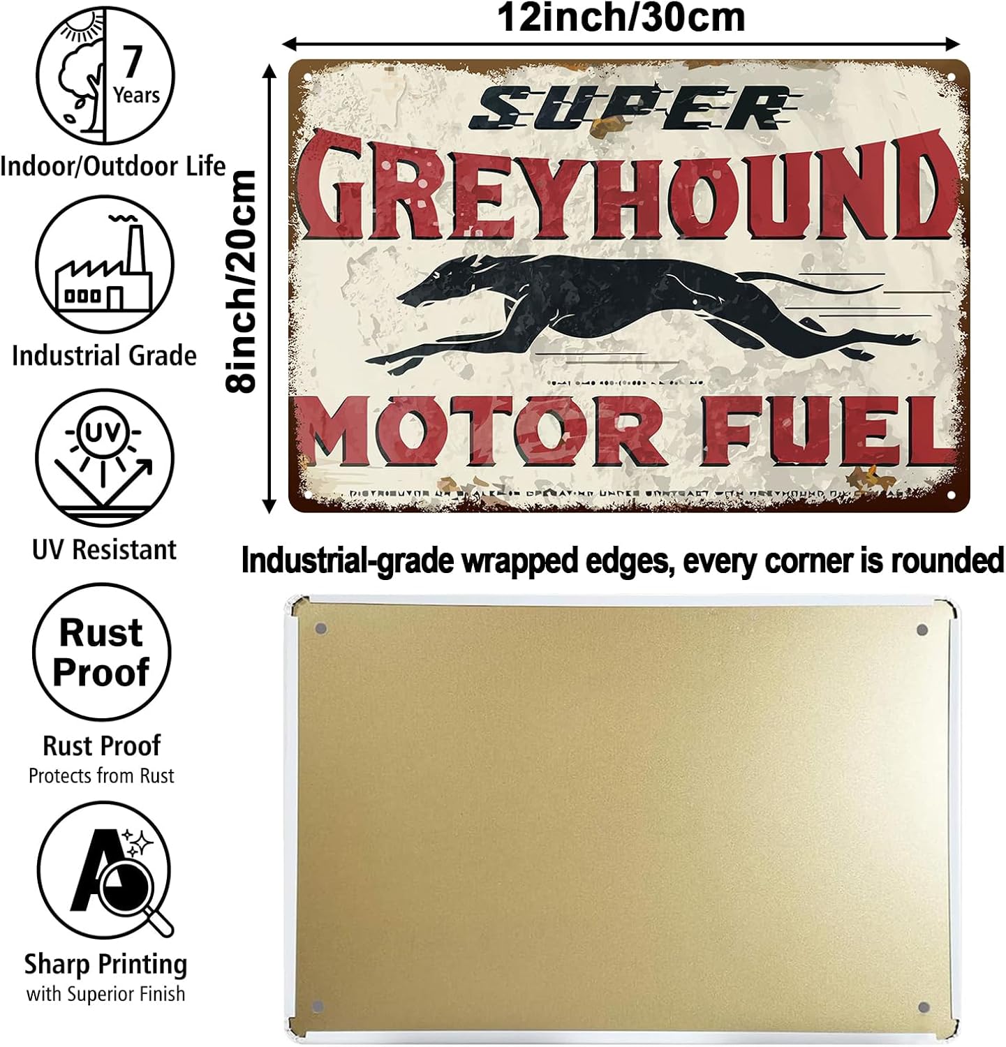 Vintage Metal Tin Garage Signs for Men,Gas Oil Car Metal Signs for Garage Man Cave Bar,Classic Tin Sign for Garage Decor 8 x 12 Inch（7pcs）