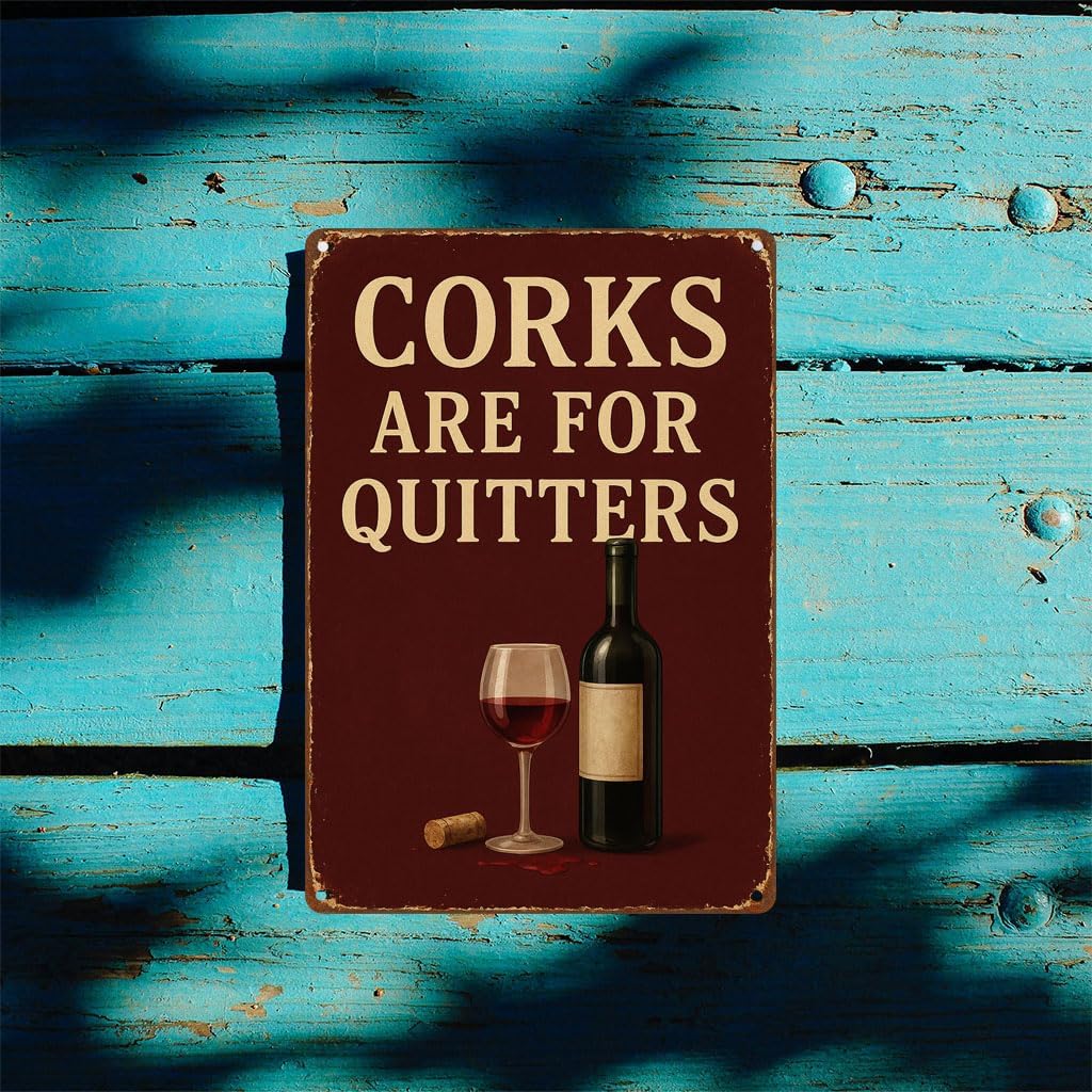 Funny Bar Signs for Home Bar Decor, Partners In Wine Sign - Man Cave Decor Retro Bar Wall Sign Vintage Metal Tin Sign for Home Kitchen Pub Decorations 8x12 Inch