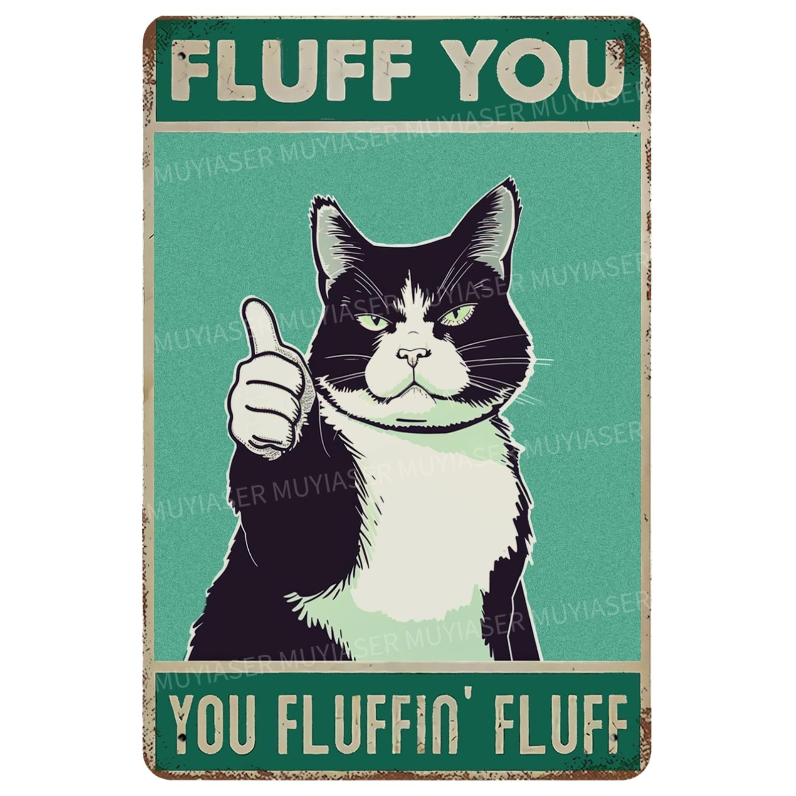Metal Sign Easily Distracted By Cats & Garden Vintage Retro Aluminum Tin Sign for Garden, Kitchen, Office, Home, Bar, Cafe Decor 8x12 Inch