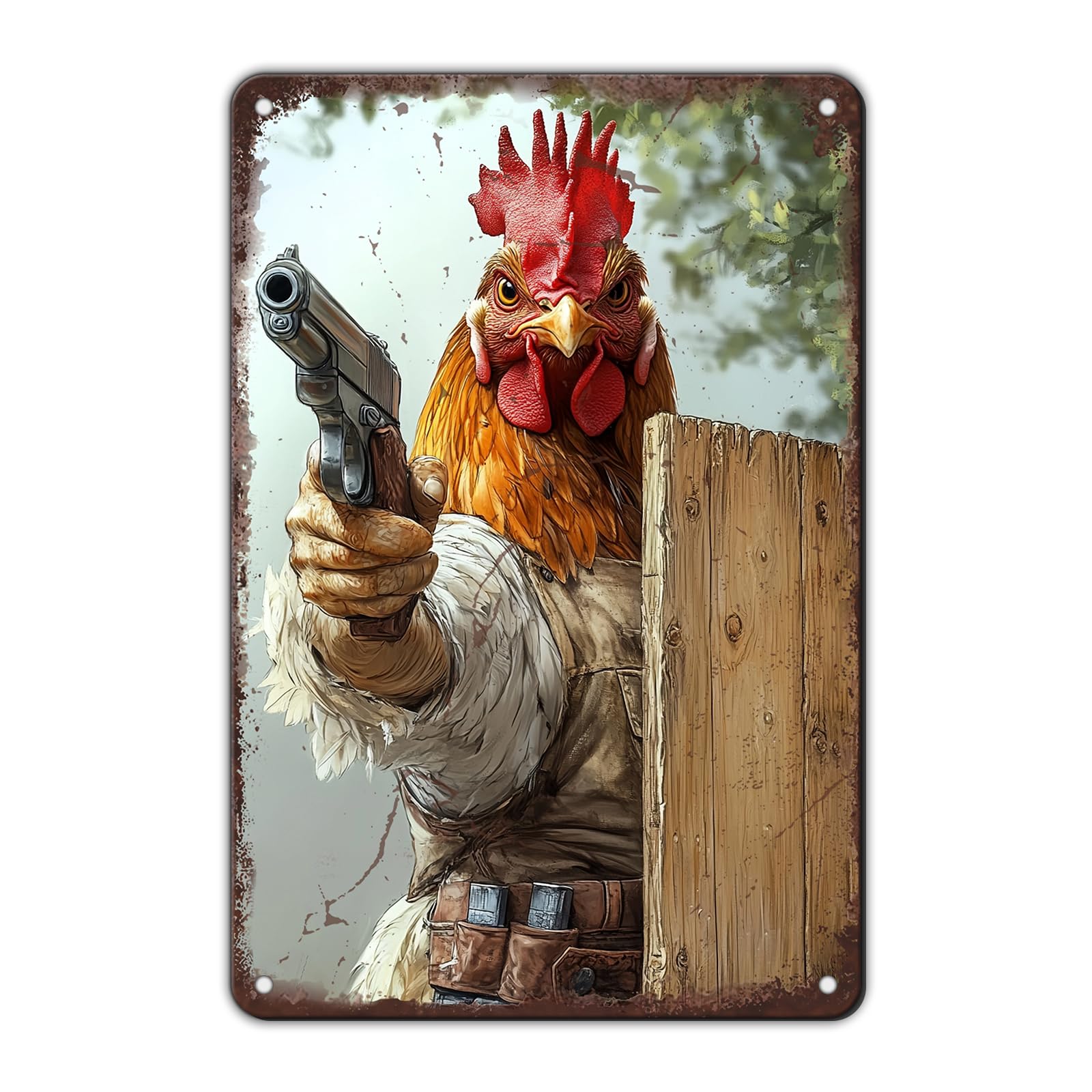 Funny Chicken Signs Welcome To My Kitchen Humorous Cartoon Rooster Cooking Aluminium Sign Metal Chicken Signs Decor Home Ktichen Farm Are Wall 12x8 Inch Vintage Chicken Signs Metal Tin Poster