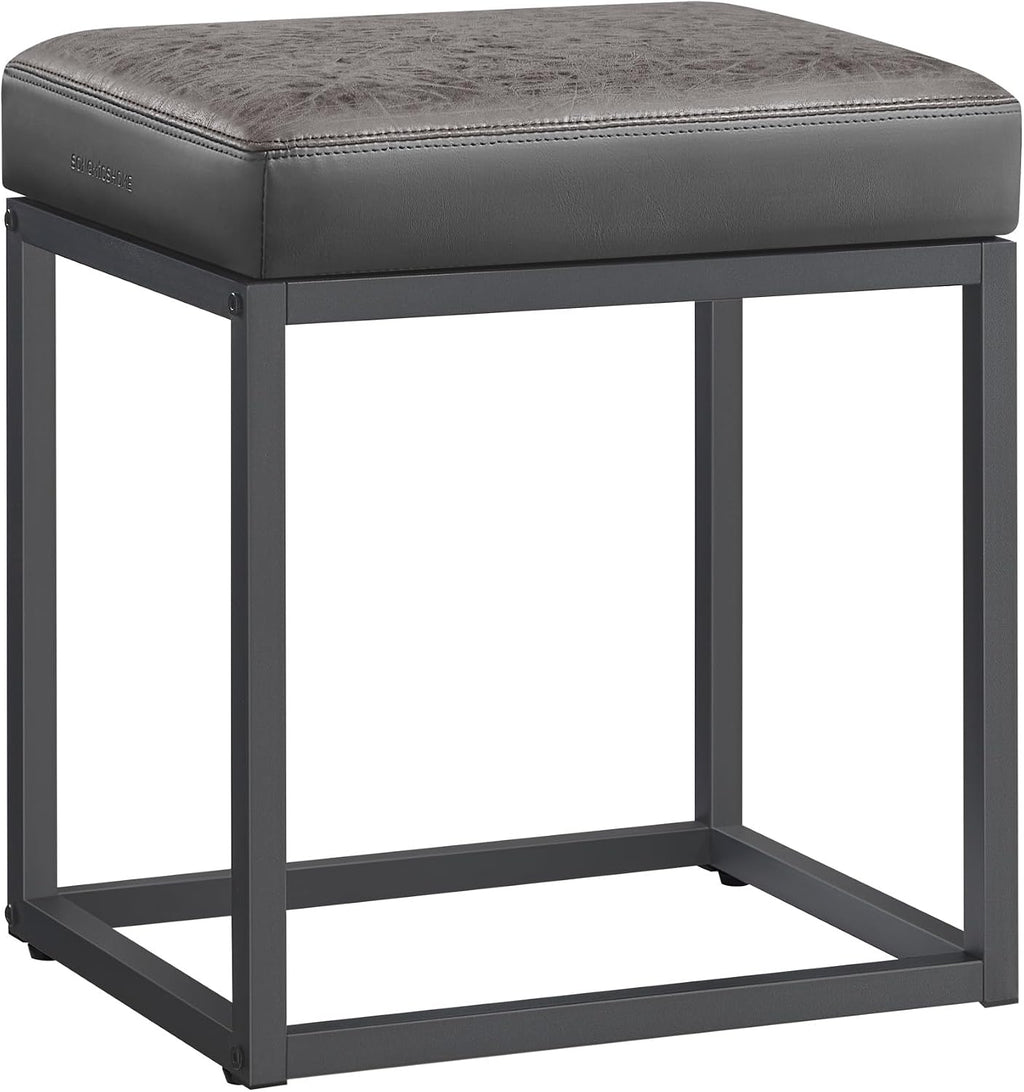 SONGMICS Home LUIZ Collection - Ottoman Footstool, Rectangle Ottoman, Vanity Chair Stool, Footrest, Reversible Top, Side Table, Max. Load 660 lb, Bedroom Living Room Entryway, Dove Gray ULOM079G01