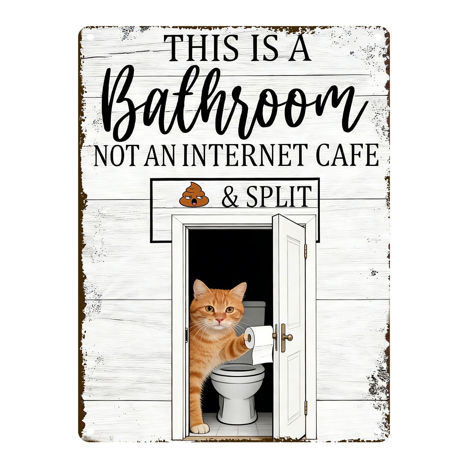 Funny Chicken Metal Tin Sign Bathroom Decor This Is A Bathroom Not An Internet Cafe Signs Retro Posters for Home Restroom Toilet Washroom 8x12inch