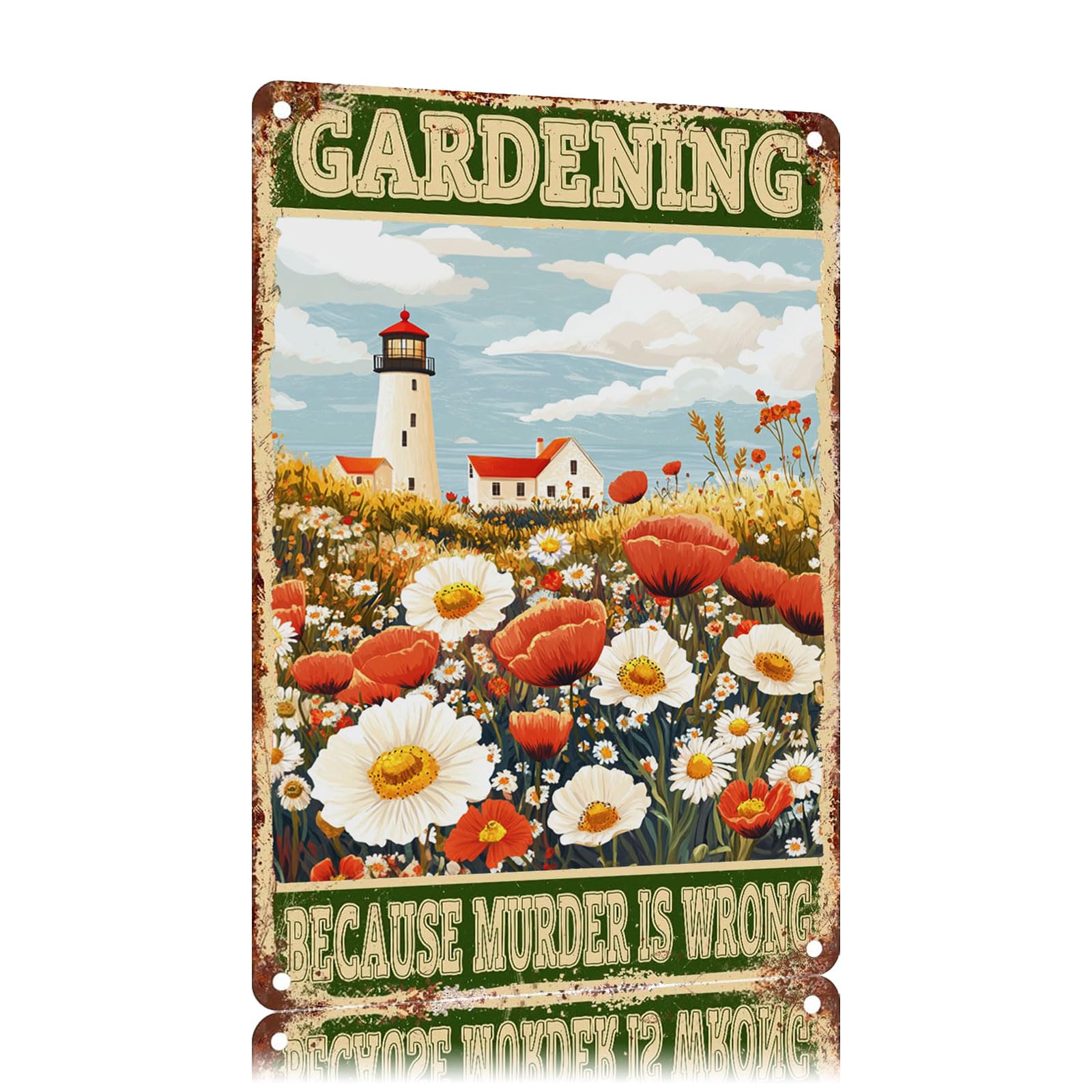 Metal Signs Wildflower Vintage Metal Tin Sign for Home Office Kitchen Bar Cafe Garden Wall Decor 12x8 Inch
