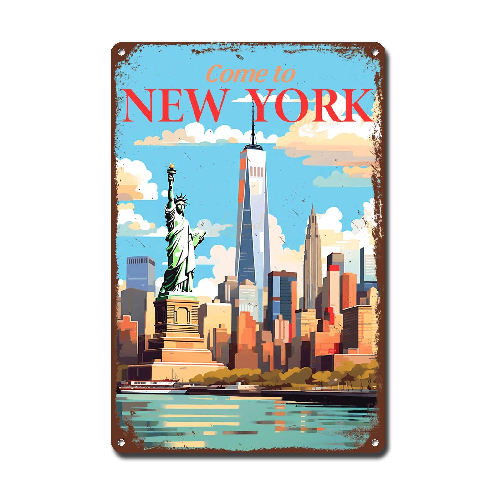 Lygond Metal Sign Tin Sign Vintage Wall Art Come to Chicago Travel Greenhouse Decor for Gift 8×12 Inches