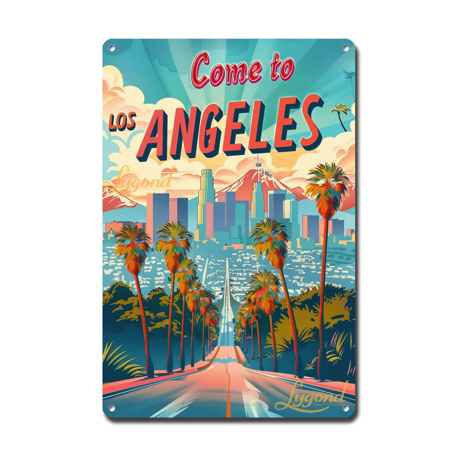 Lygond Metal Sign Tin Sign Vintage Wall Art Come to Chicago Travel Greenhouse Decor for Gift 8×12 Inches